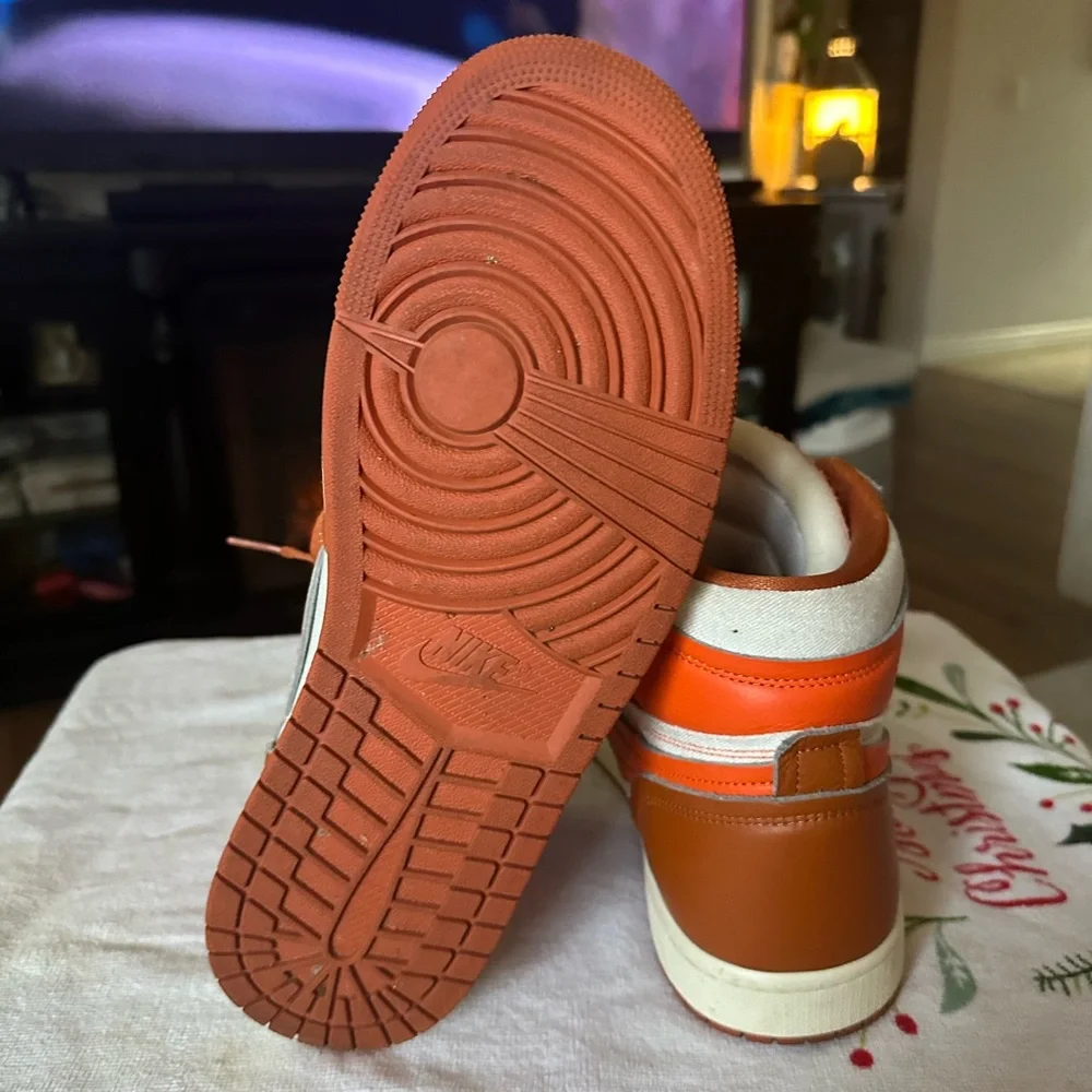 Air Jordan High-Top Sneakers in Orange and Brown - Picture 5 of 5